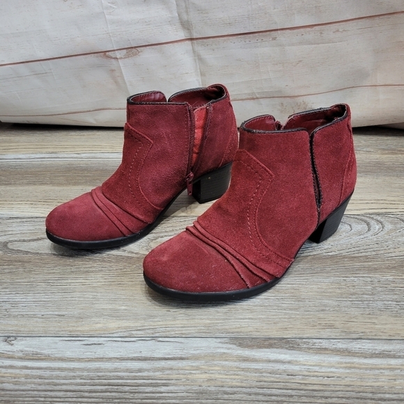 Red Leather boots by Earth Origin comfort Women's Size 7 M red - Picture 5 of 12